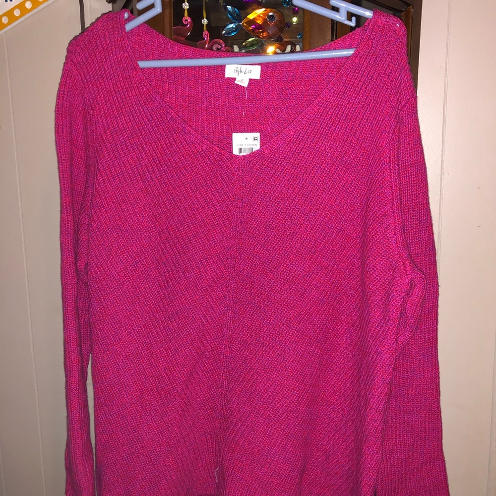 Pink sweater 1X